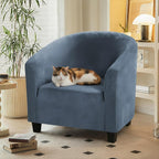 Velvet Tub Chair Slipcover High Stretch Club Covers