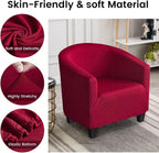 Velvet Tub Chair Slipcover High Stretch Club Covers