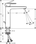 Vernis Blend Basin Mixer Tap 100 with Pop-Up
