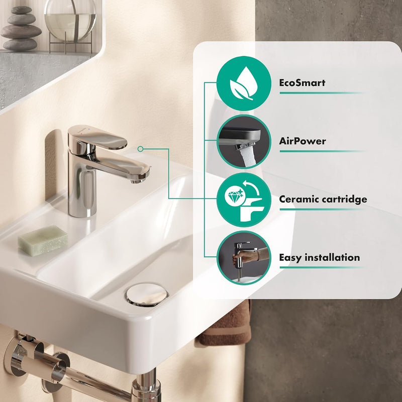 Vernis Blend Basin Mixer Tap 100 with Pop-Up