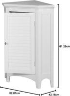 Versanora Glancy Freestanding Corner Floor Cabinet with Faux