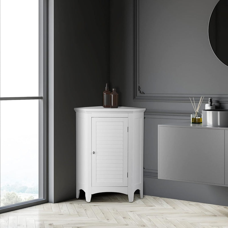 Versanora Glancy Freestanding Corner Floor Cabinet with Faux
