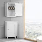 Versanora Glancy Freestanding Corner Floor Cabinet with Faux