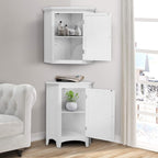 Versanora Glancy Freestanding Corner Floor Cabinet with Faux