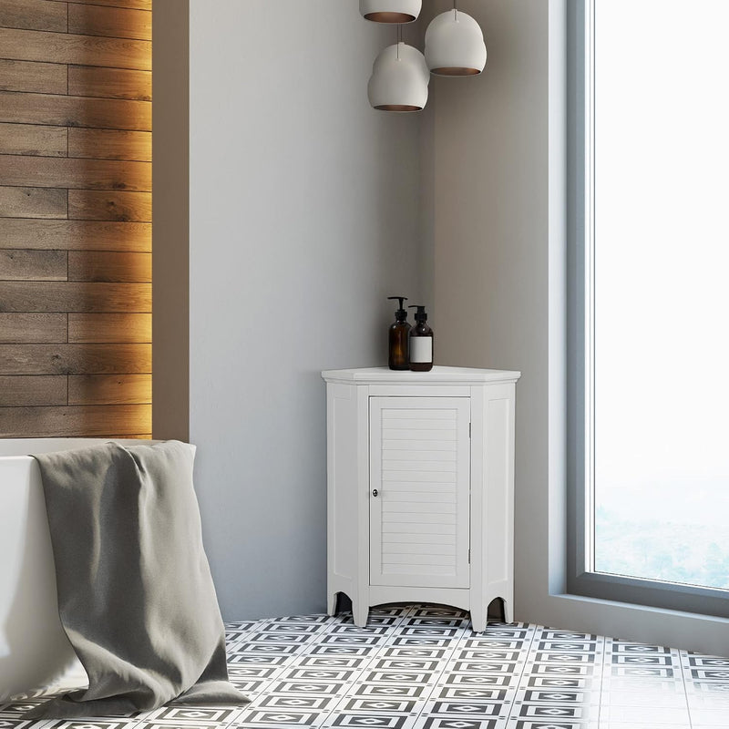 Versanora Glancy Freestanding Corner Floor Cabinet with Faux