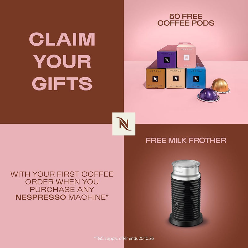 Vertuo Next Coffee Machine By De'longhi with Aeroccino