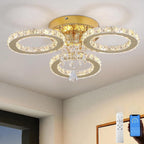 Modern Crystal Chandelier LED 3-Oval Flush Mount Ceiling