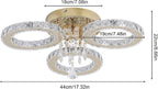 Modern Crystal Chandelier LED 3-Oval Flush Mount Ceiling