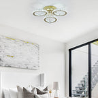 Modern Crystal Chandelier LED 3-Oval Flush Mount Ceiling