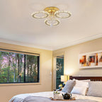 Modern Crystal Chandelier LED 3-Oval Flush Mount Ceiling