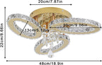Modern Crystal Chandelier LED 3-Oval Flush Mount Ceiling