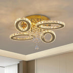 Modern Crystal Chandelier LED 3-Oval Flush Mount Ceiling
