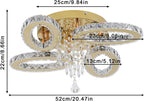 Modern Crystal Chandelier LED 3-Oval Flush Mount Ceiling