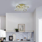 Modern Crystal Chandelier LED 3-Oval Flush Mount Ceiling