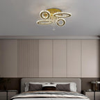 Modern Crystal Chandelier LED 3-Oval Flush Mount Ceiling