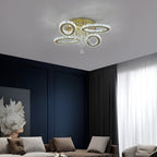 Modern Crystal Chandelier LED 3-Oval Flush Mount Ceiling