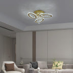 Modern Crystal Chandelier LED 3-Oval Flush Mount Ceiling