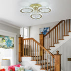 Modern Crystal Chandelier LED 3-Oval Flush Mount Ceiling