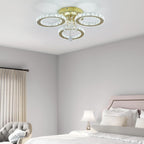 Modern Crystal Chandelier LED 3-Oval Flush Mount Ceiling