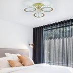 Modern Crystal Chandelier LED 3-Oval Flush Mount Ceiling