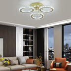 Modern Crystal Chandelier LED 3-Oval Flush Mount Ceiling