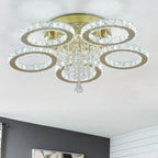 Modern Crystal Chandelier LED 3-Oval Flush Mount Ceiling