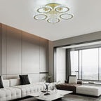 Modern Crystal Chandelier LED 3-Oval Flush Mount Ceiling