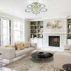 Modern Crystal Chandelier LED 3-Oval Flush Mount Ceiling