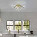 Modern Crystal Chandelier LED 3-Oval Flush Mount Ceiling