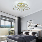 Modern Crystal Chandelier LED 3-Oval Flush Mount Ceiling
