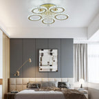 Modern Crystal Chandelier LED 3-Oval Flush Mount Ceiling