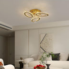 Modern Crystal Chandelier LED 3-Oval Flush Mount Ceiling