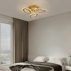 Modern Crystal Chandelier LED 3-Oval Flush Mount Ceiling