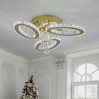 Modern Crystal Chandelier LED 3-Oval Flush Mount Ceiling