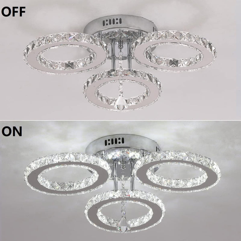 Modern LED Crystal Chandelier 5 Circle Rings Pendant