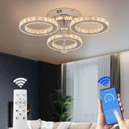 Modern LED Crystal Chandelier 5 Circle Rings Pendant