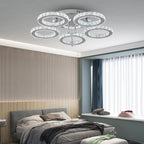 Modern LED Crystal Chandelier 5 Circle Rings Pendant