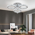 Modern LED Crystal Chandelier 5 Circle Rings Pendant