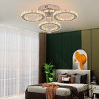 Modern LED Crystal Chandelier 5 Circle Rings Pendant