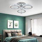 Modern LED Crystal Chandelier 5 Circle Rings Pendant