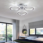 Modern LED Crystal Chandelier 5 Circle Rings Pendant