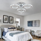 Modern LED Crystal Chandelier 5 Circle Rings Pendant