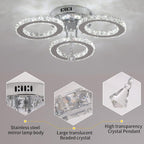 Modern LED Crystal Chandelier 5 Circle Rings Pendant
