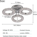 Modern LED Crystal Chandelier 5 Circle Rings Pendant