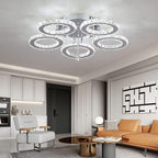 Modern LED Crystal Chandelier 5 Circle Rings Pendant