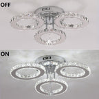 Modern LED Crystal Chandelier 5 Circle Rings Pendant
