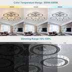 Modern LED Crystal Chandelier 5 Circle Rings Pendant