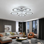 Modern LED Crystal Chandelier 5 Circle Rings Pendant