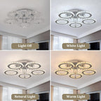 Modern LED Crystal Chandelier 5 Circle Rings Pendant