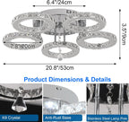 Modern LED Crystal Chandelier 5 Circle Rings Pendant